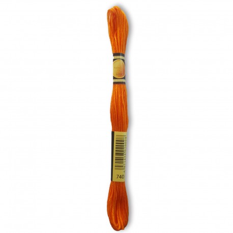 Hand embroidery skein floss tangerine color 740