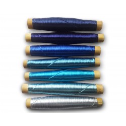 Silk embroidery floss thread bamboo navy blue sapphire azure denim crochet,Cross stitching