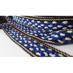 Trim Lace Ribbon Dark Blue Black Cotton Fur Jacquard Craft Sewing Embellishement