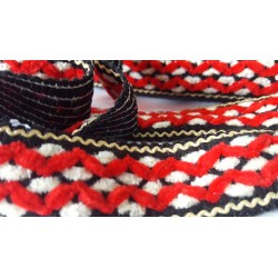 Trim Lace Ribbon Red Black Cotton Fur Jacquard Craft Sewing Embellishement