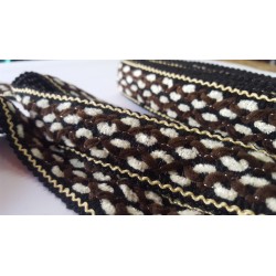 Trim Lace Ribbon Brown Black Cotton Fur Jacquard Craft Sewing Embellishement