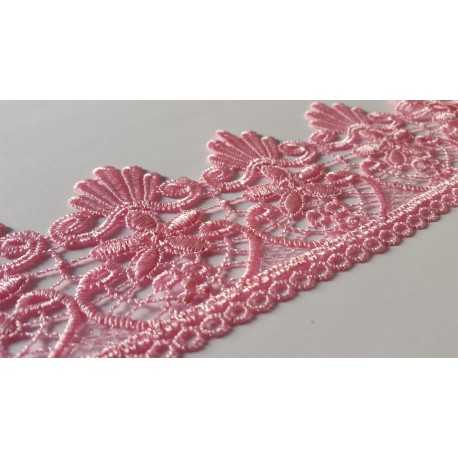 Pink Guipure Venice Lace Trim Edging For Sewing Craft Costumes Decor Finishes