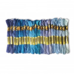 DMC Floss Thread Skein 6 Strands Hand Embroidery Blue Shades 22 Colors CXC