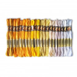 DMC Floss Thread Skein 6 Strands Hand Embroidery Yellow Shades 22 Colors CXC