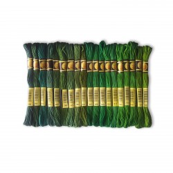 DMC Floss Thread Skein 6 Strands Hand Embroidery Green Shades Lot 19 Colors CXC